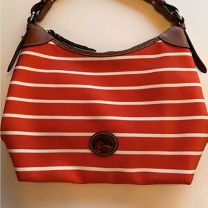 Dooney & Bourke Red and White Striped Shoulder Bag